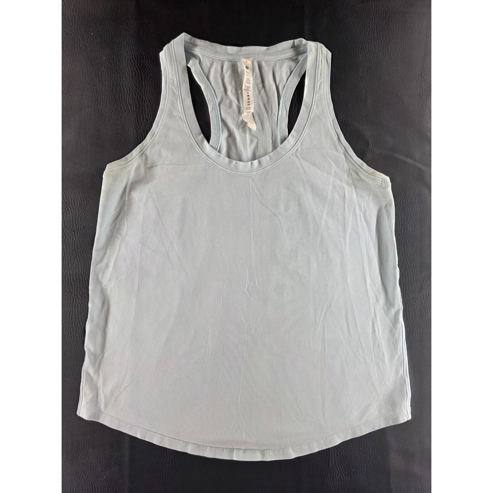 Lululemon Love Tank Top Size 8 Light Blue Pima Cotton Racerback LW1DDUS